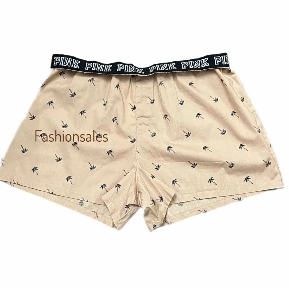 Victoria’s Secret Pink Sleepwear Cotton pj shorts pink logo waistband Khaki XXl